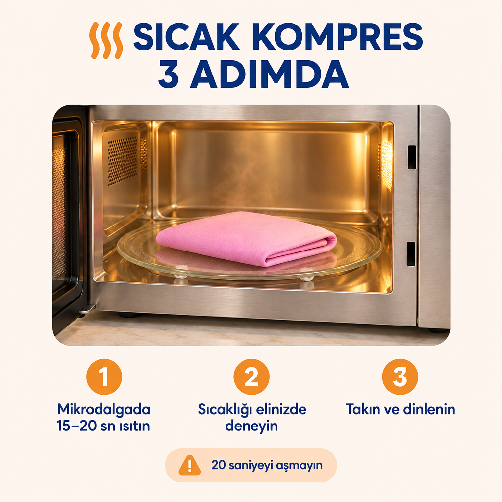 Sıcak kompres 3 adımda